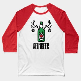 Reinbeer Reindeer Beer funny ugly Christmas pun funny xmas Baseball T-Shirt